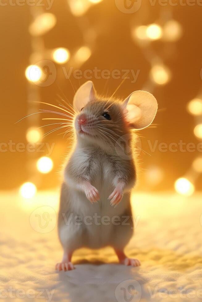 très mignonne bébé Souris dans la nature large la vie animaux. ai généré. photo