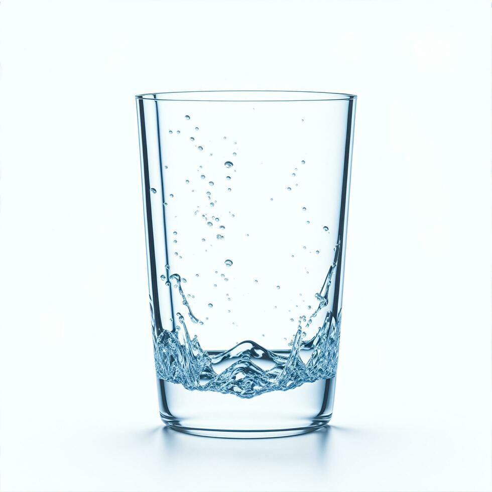 verre de l'eau sur une blanc Contexte isolé photo