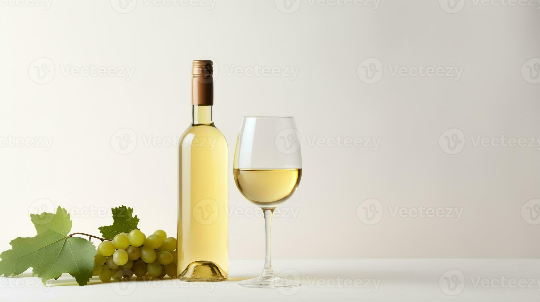 photo de une blanc du vin isolé sur plat blanc Contexte. génératif ai