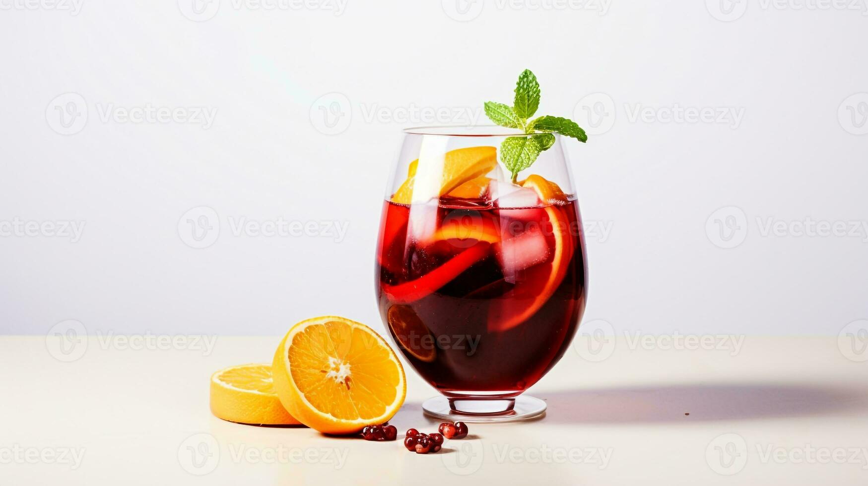 photo de une Sangria isolé sur plat blanc Contexte. génératif ai