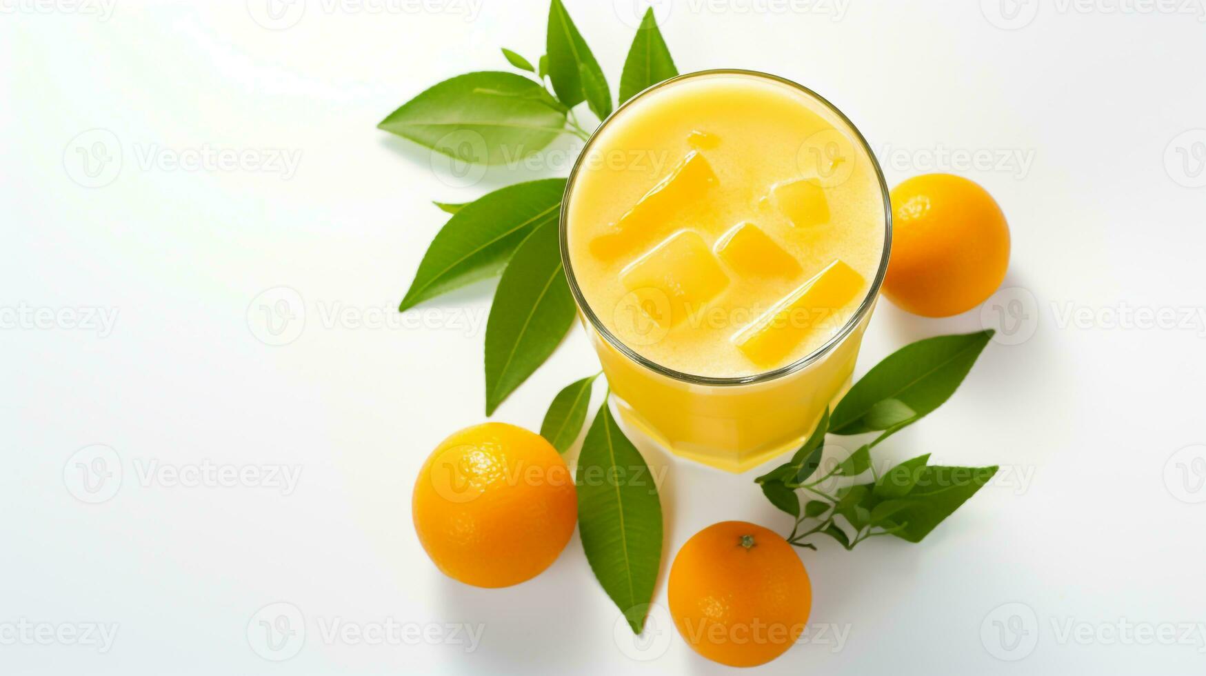 photo de une Frais Orange jus boisson isolé sur blanc Contexte. génératif ai