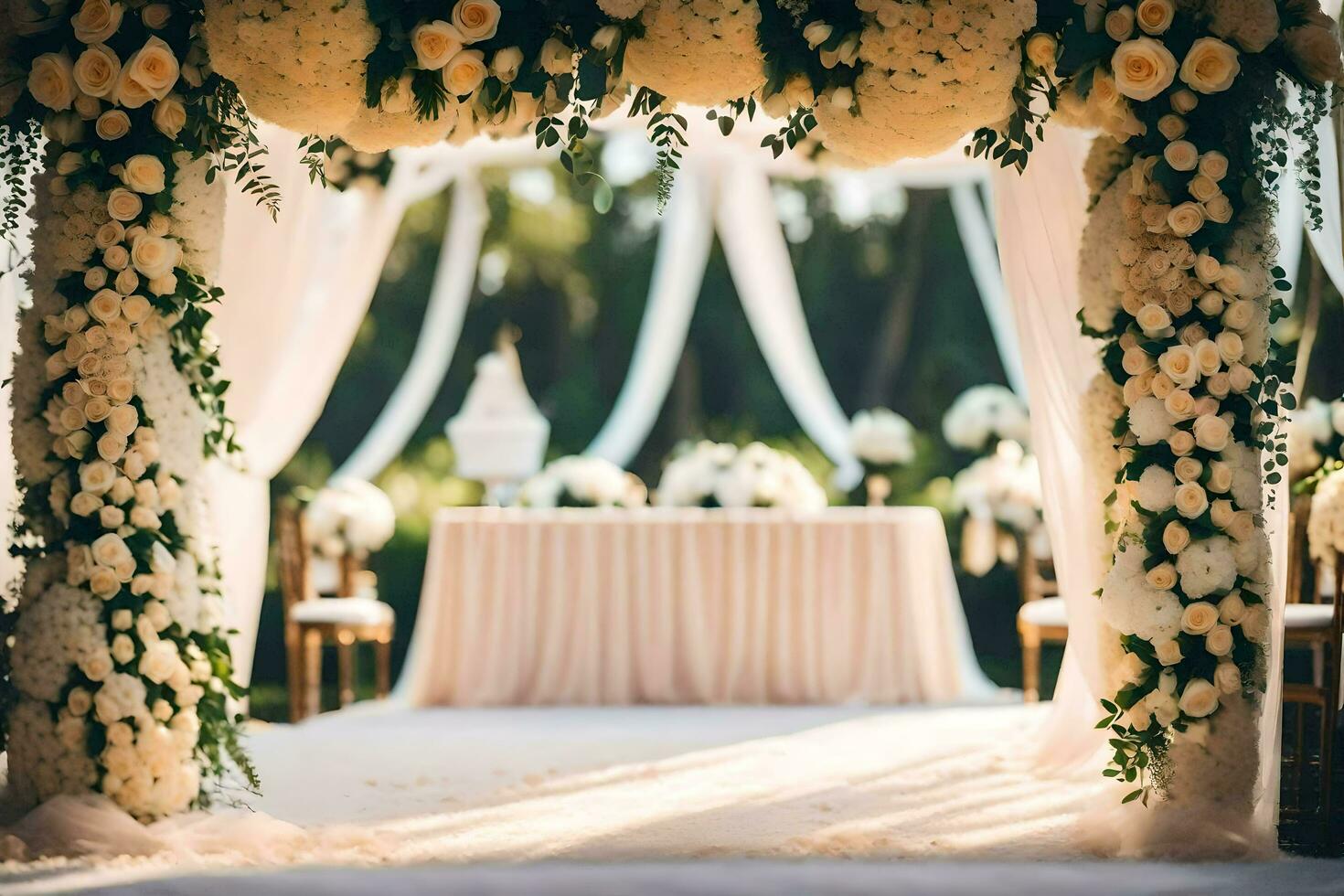 mariage la cérémonie cambre. généré par ai photo