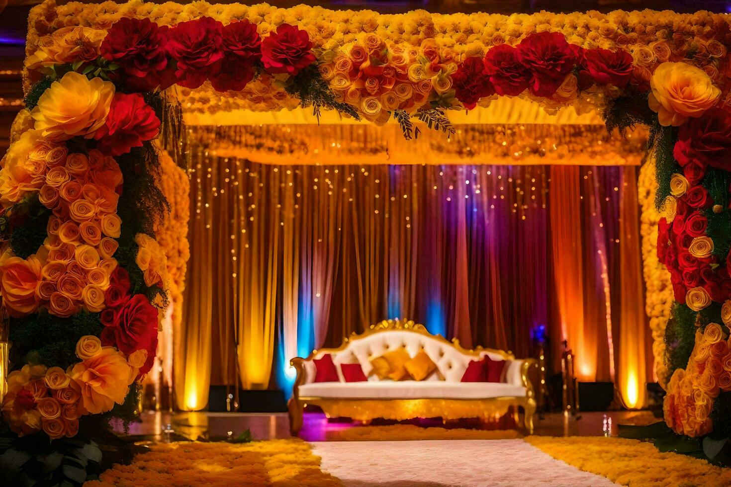 Indien mariage décor idées. généré par ai photo