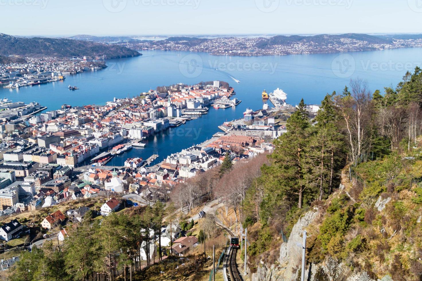 bergen du point de vue du mont floyen photo