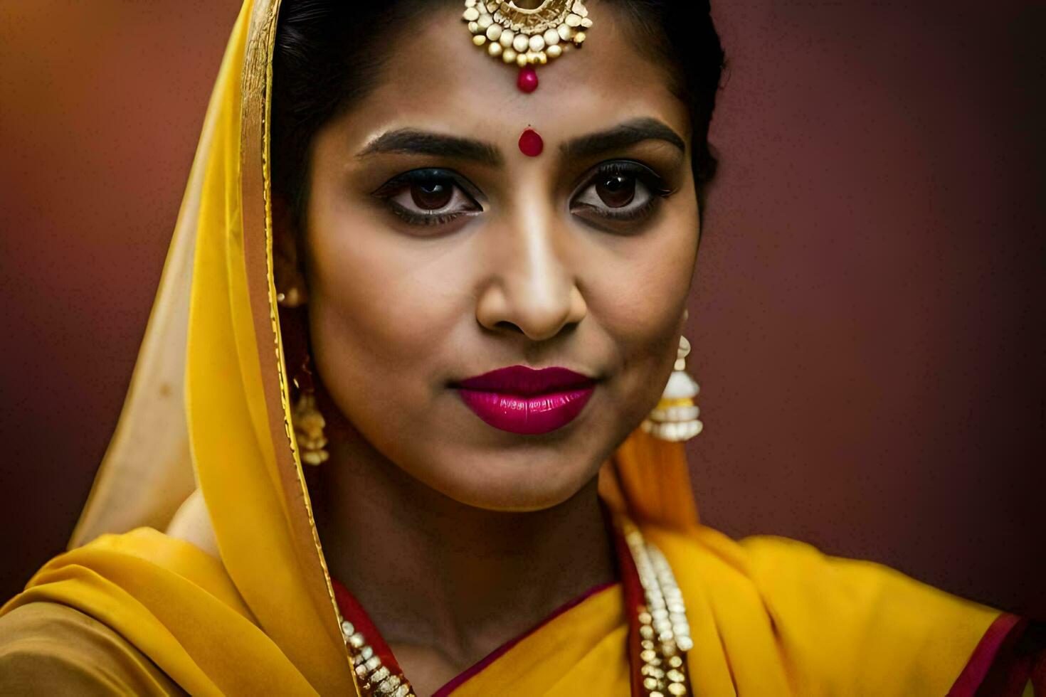 une magnifique Indien femme dans traditionnel tenue. généré par ai photo