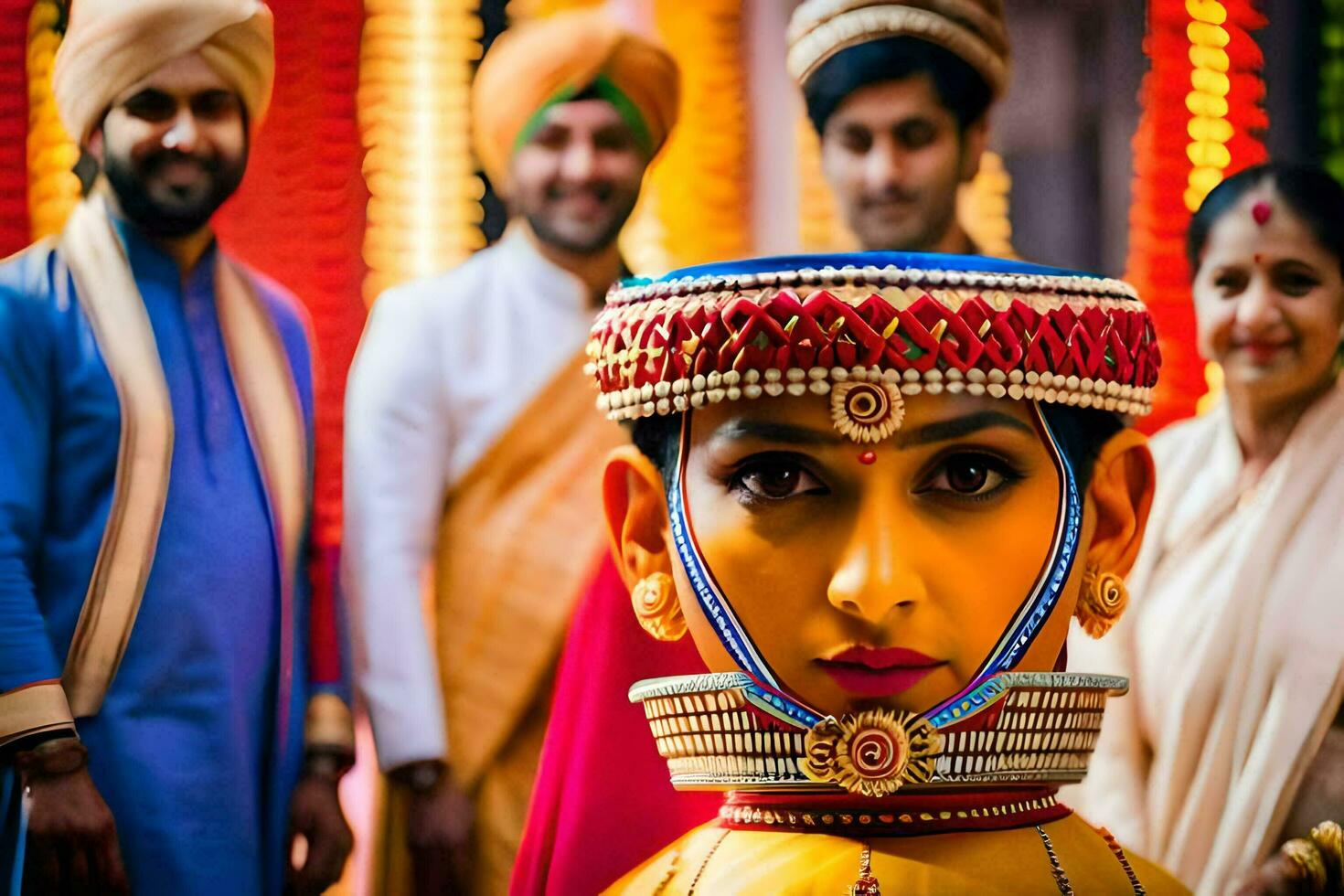 Indien mariage la photographie dans Delhi. généré par ai photo