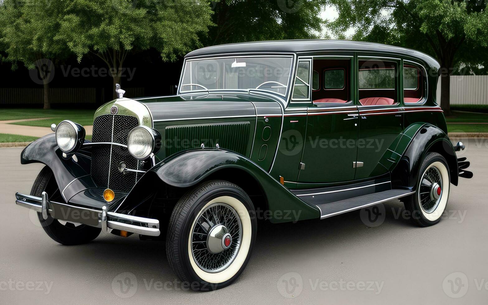 véhicule concept Contexte luxe ancien voiture sur le route établi avec ai génératif photo