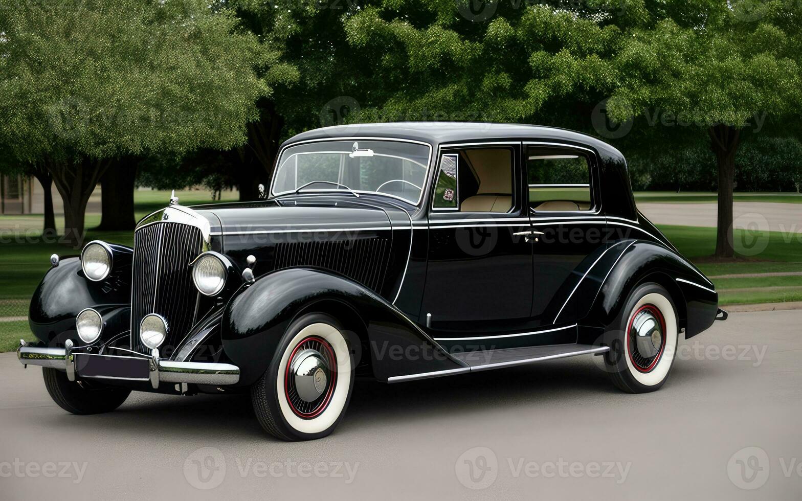 véhicule concept Contexte luxe ancien voiture sur le route établi avec ai génératif photo