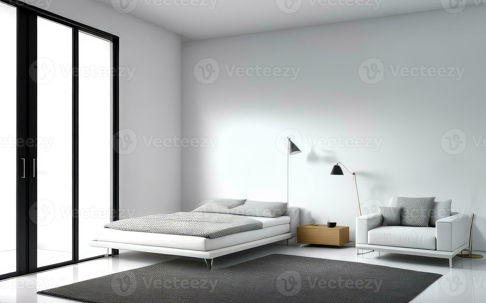 intérieur intérieur minimalisme blanc espace concept Contexte établi avec ai génératif photo