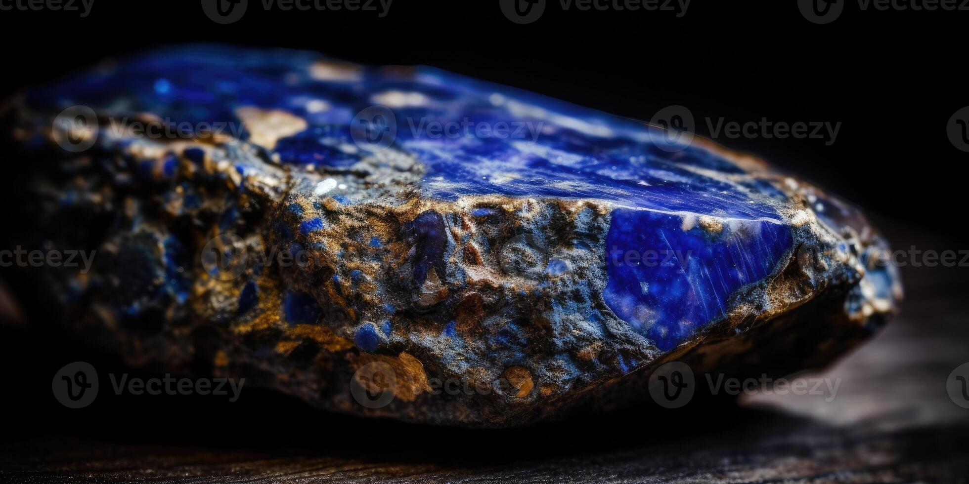 fermer photo de lapis Lazuli minéral calcul, macro. génératif ai