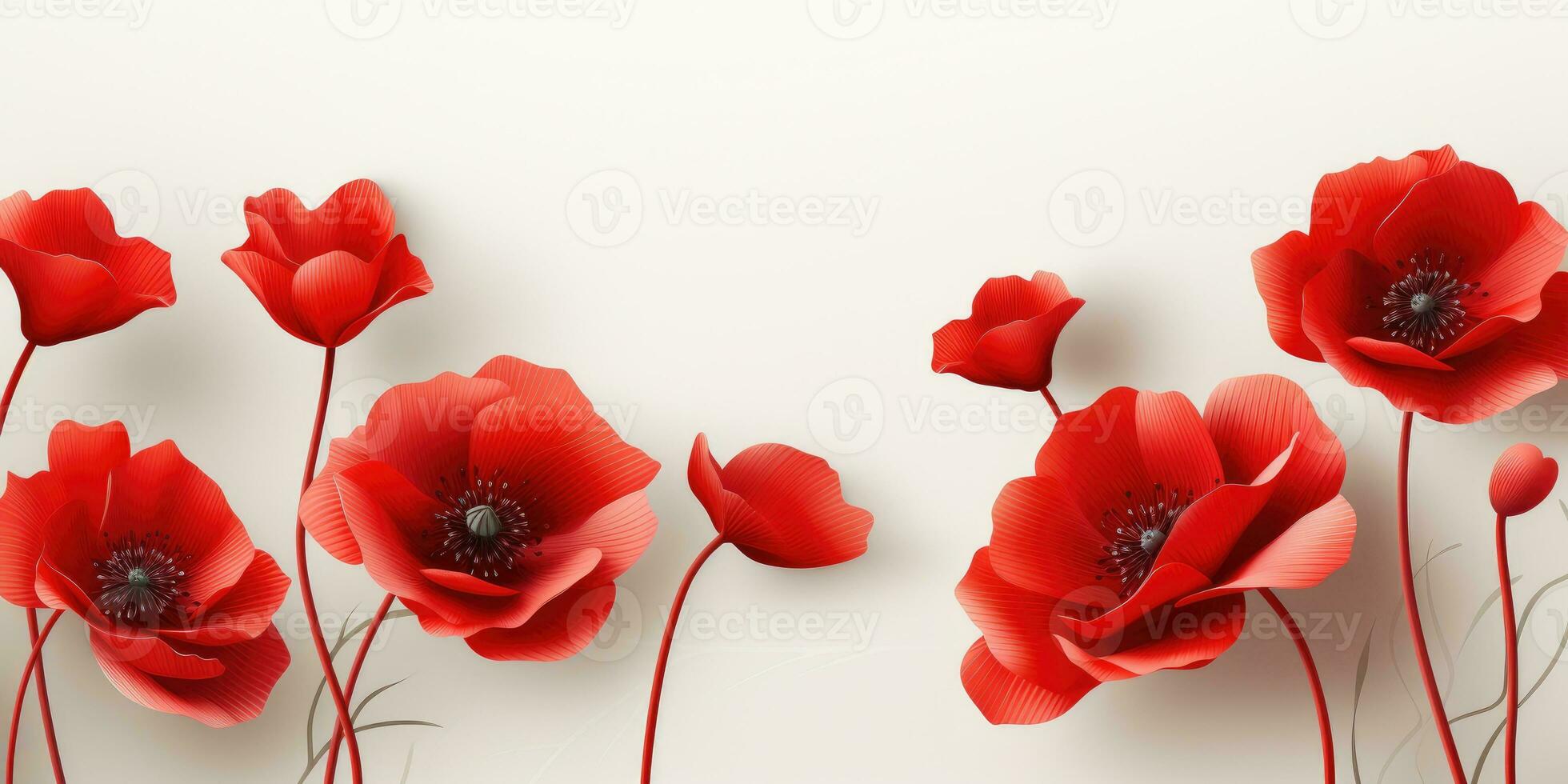 coquelicot journée. Mémoire de tout le soldats qui décédés dans guerres impliquant génial grande-bretagne. génératif ai photo