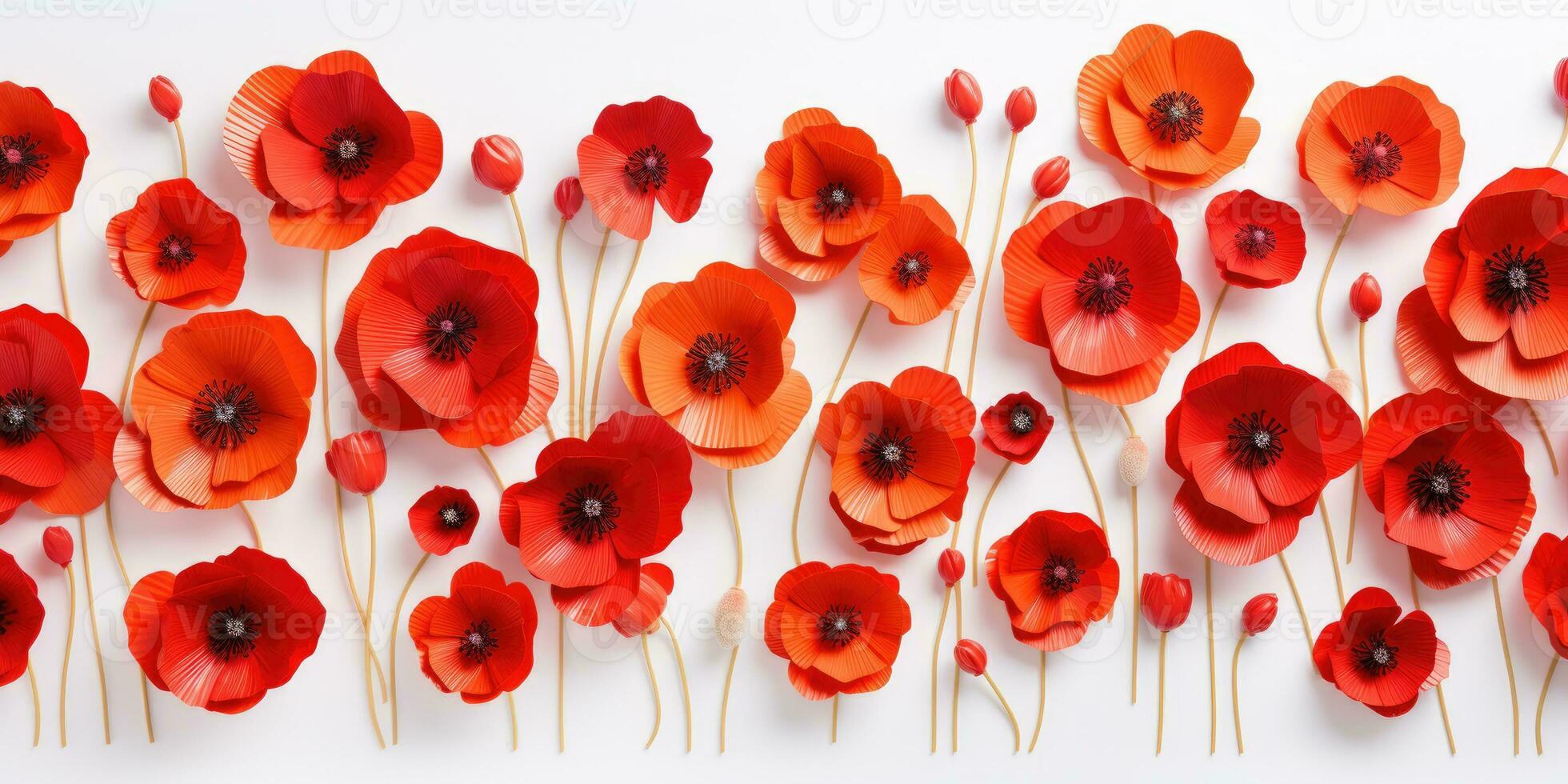 coquelicot journée. Mémoire de tout le soldats qui décédés dans guerres impliquant génial grande-bretagne. génératif ai photo