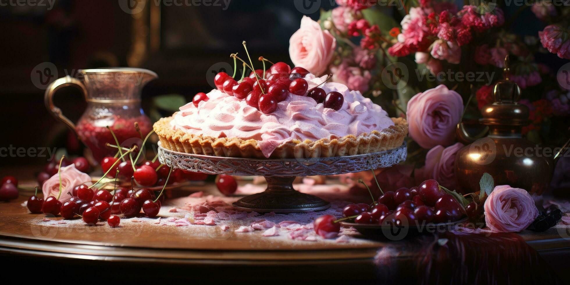 fruit tarte. appétissant tarte fermer. bonbons. génératif ai photo