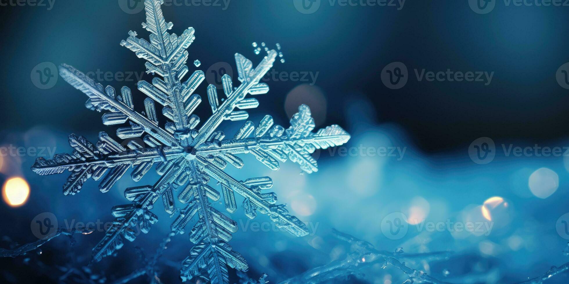 magnifique macro photo de une flocon de neige. l'hiver. génératif ai