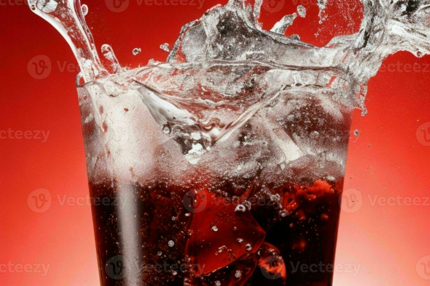 éclabousser de Cola et glace. ai génératif pro photo