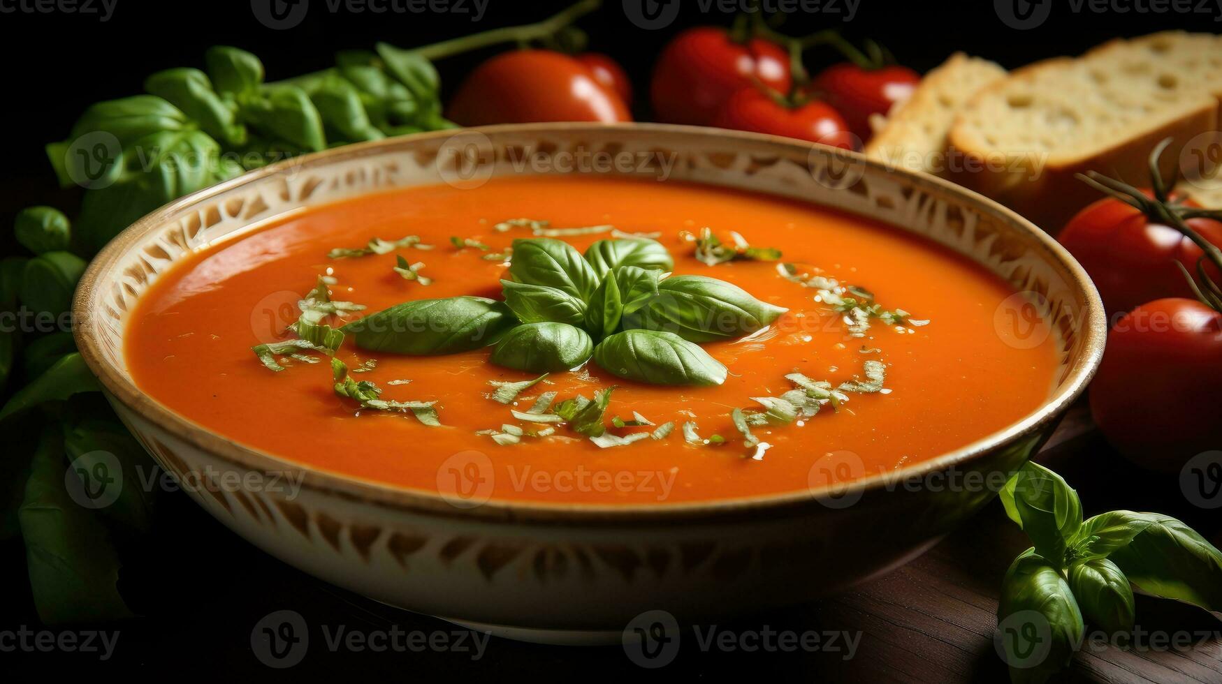 Frais tomate soupe ai généré photo