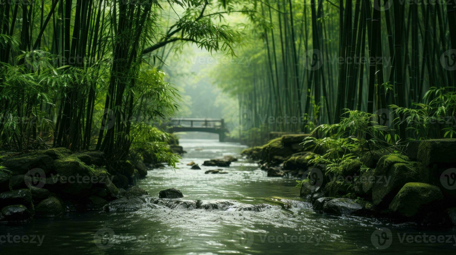 bambou forêt Contexte ai généré photo