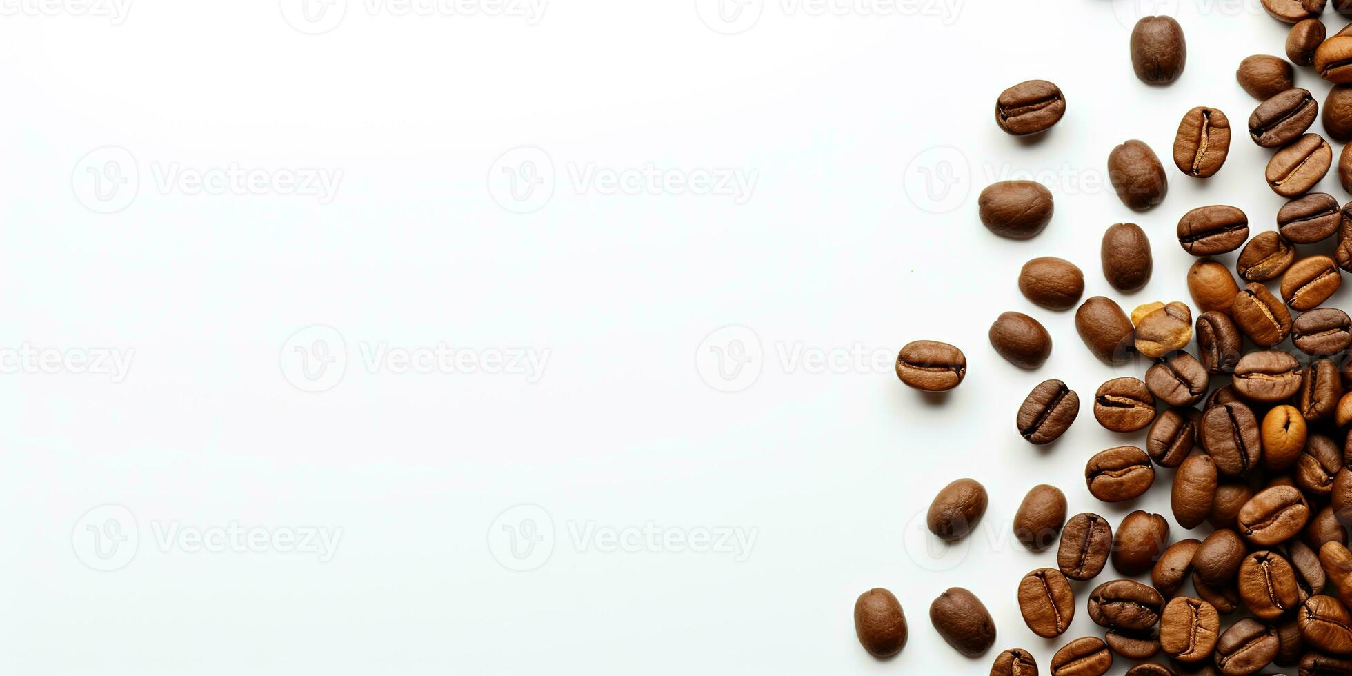 café des haricots isolé blanc Contexte copie espace, international café jour, ai généré photo
