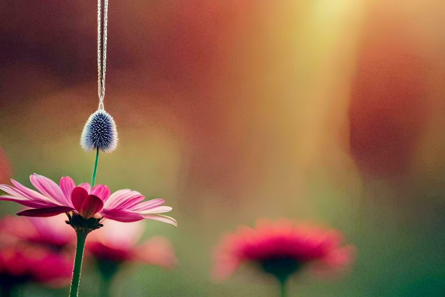 une rose fleur avec une Collier pendaison de il. généré par ai photo