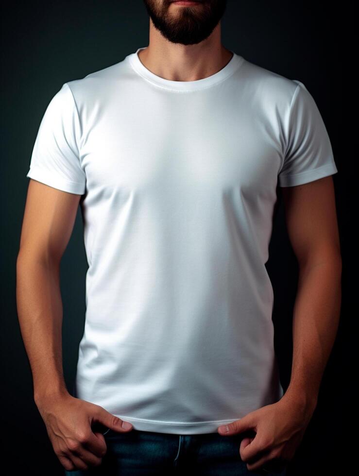 blanc Vide T-shirt photo ai généré