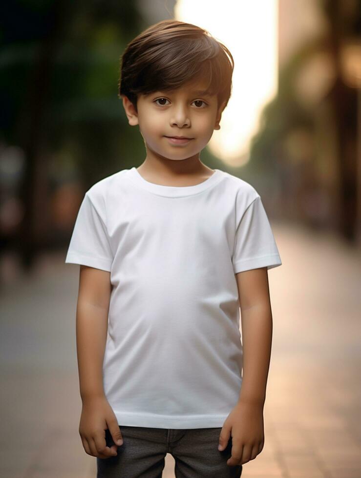 professionnel blanc T-shirt pour maquette conception ai généré photo