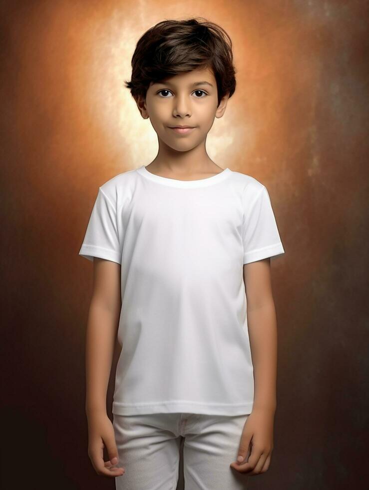 blanc bébé T-shirt gratuit photo ai généré