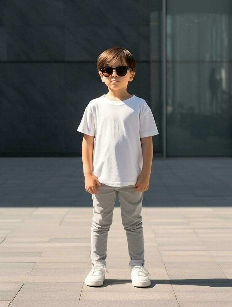 blanc bébé T-shirt gratuit photo ai généré