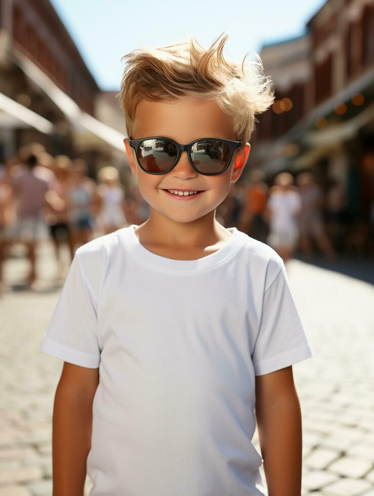 blanc Vide T-shirt photo ai généré