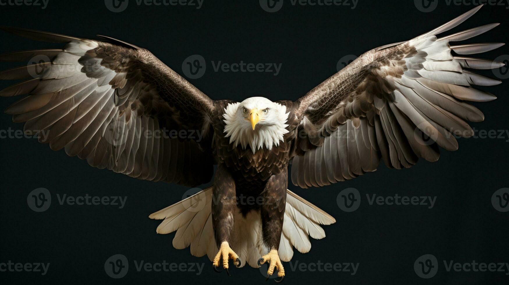 mature américain chauve aigle, portrait de faune, ai génératif photo