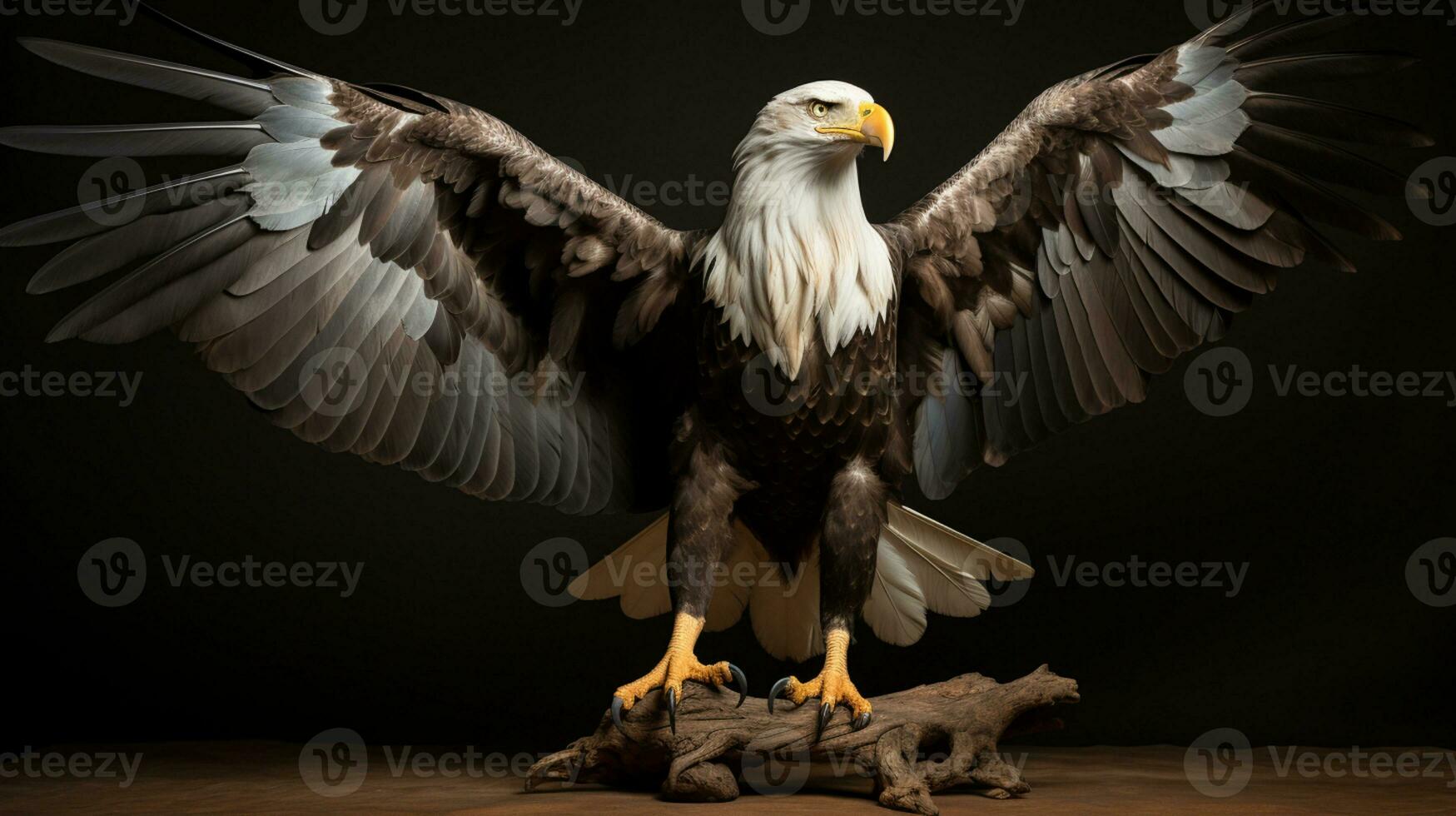 mature américain chauve aigle, portrait de faune, ai génératif photo