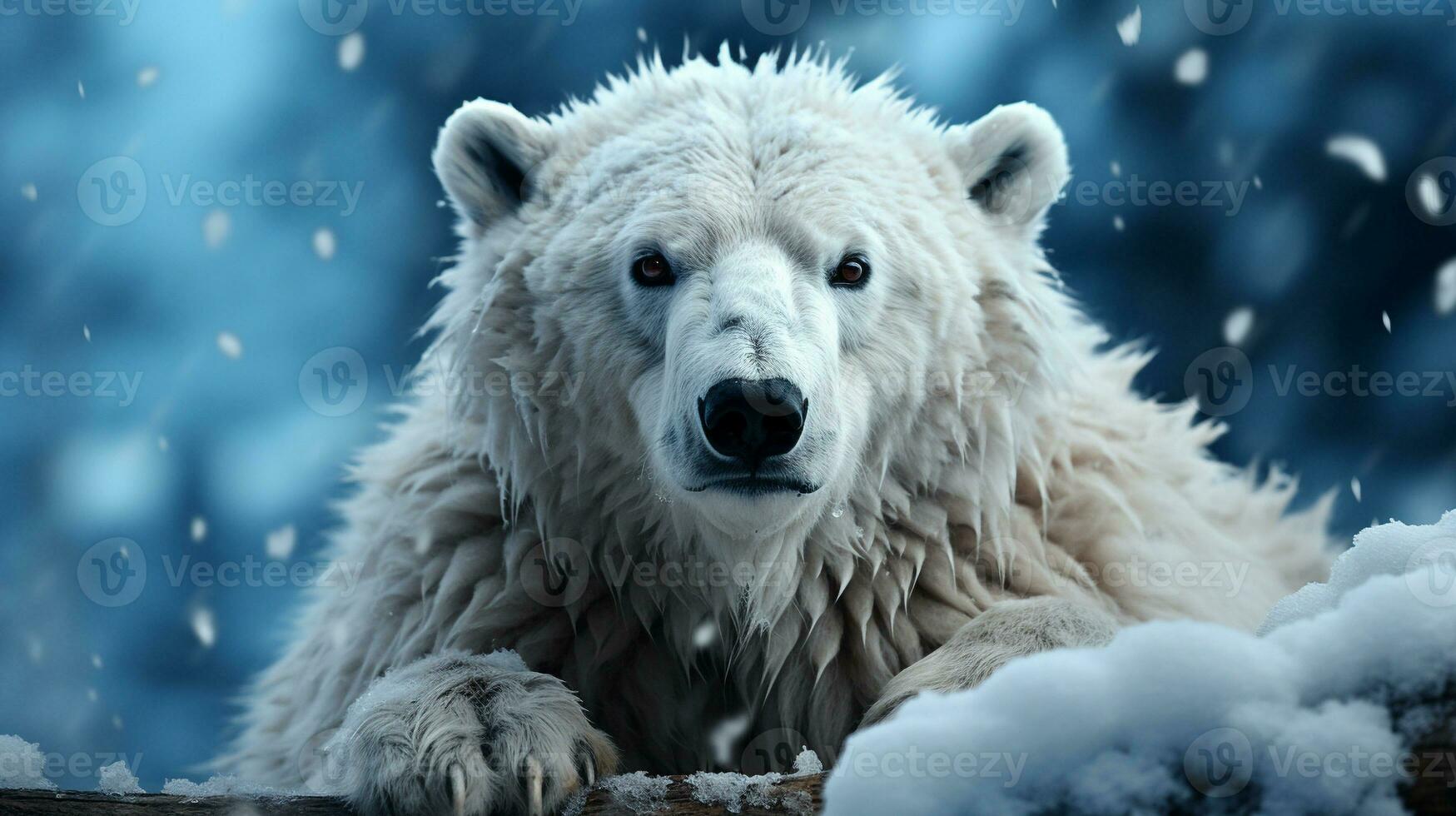 Arctique majesté polaire ours dans neige forêt, ai génératif photo