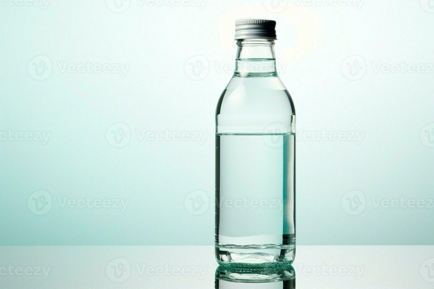isolé blanc Contexte vitrines une 3d l'eau bouteille dans réaliste illustration ai généré photo