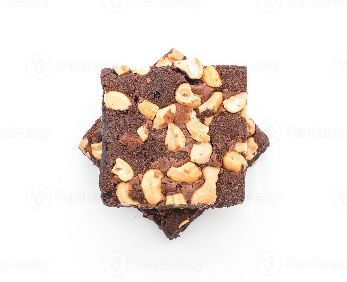 brownies au chocolat sur fond blanc photo