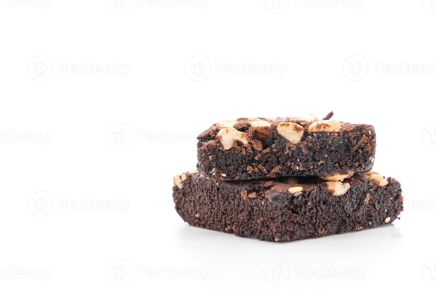 brownies au chocolat sur fond blanc photo