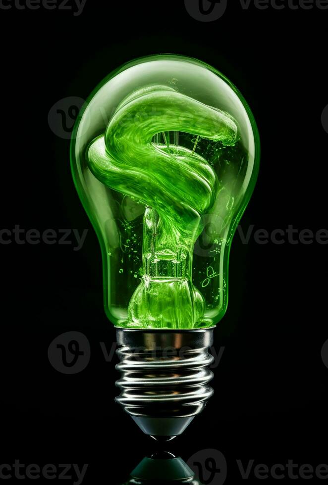 vert lumière ampoule dans écologie concept. ai généré photo