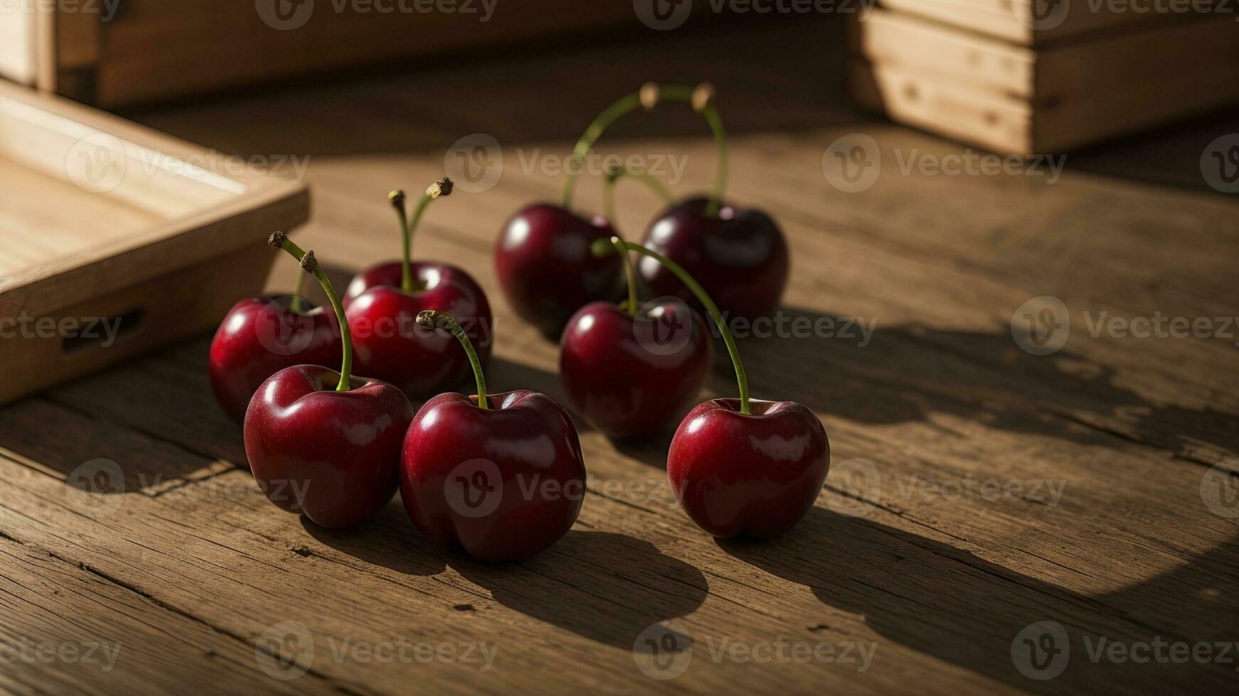 humble bouquet de cerises, serrures dans image de cerises. ai généré photo