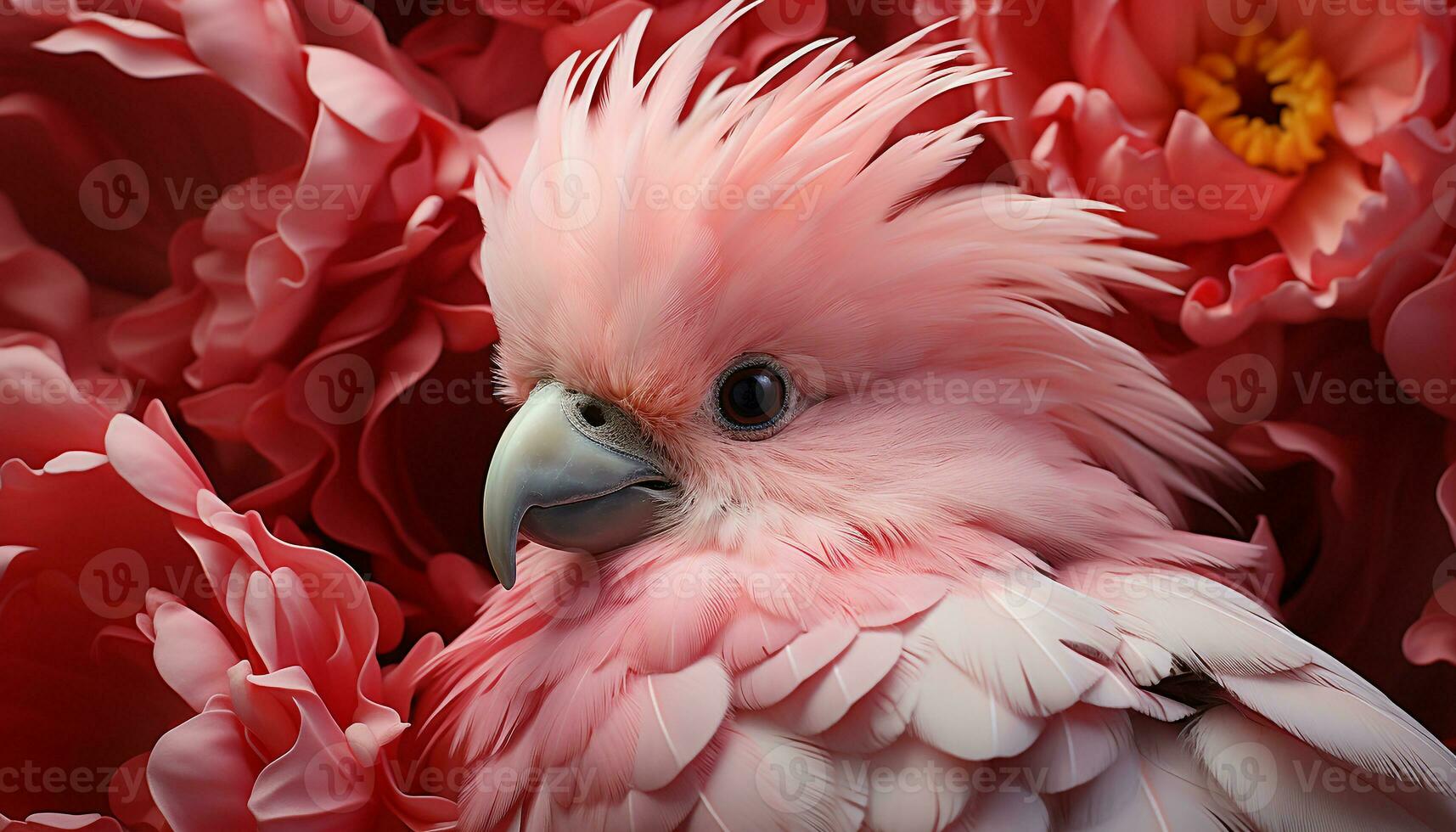 duveteux ara se percher sur une bifurquer, vibrant couleurs dans la nature généré par ai photo