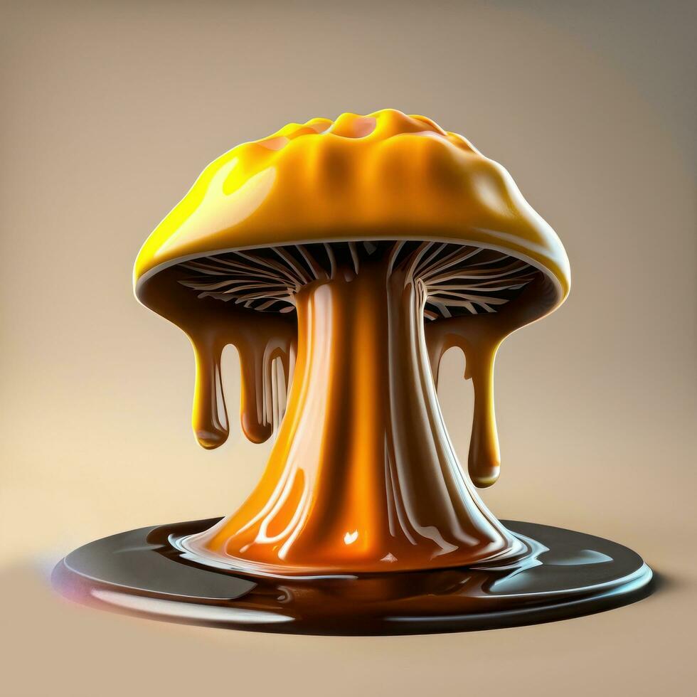 3d le rendu de champignon fusion. ai généré photo