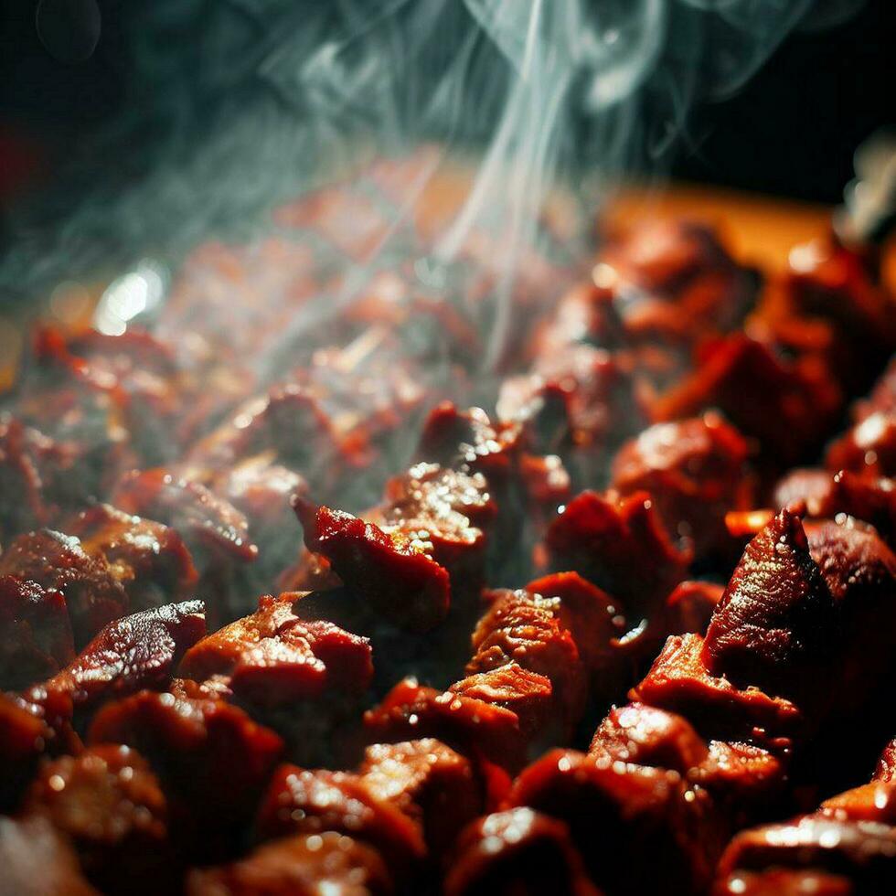 délicieux chaud épicé shish kebab génératif ai photo