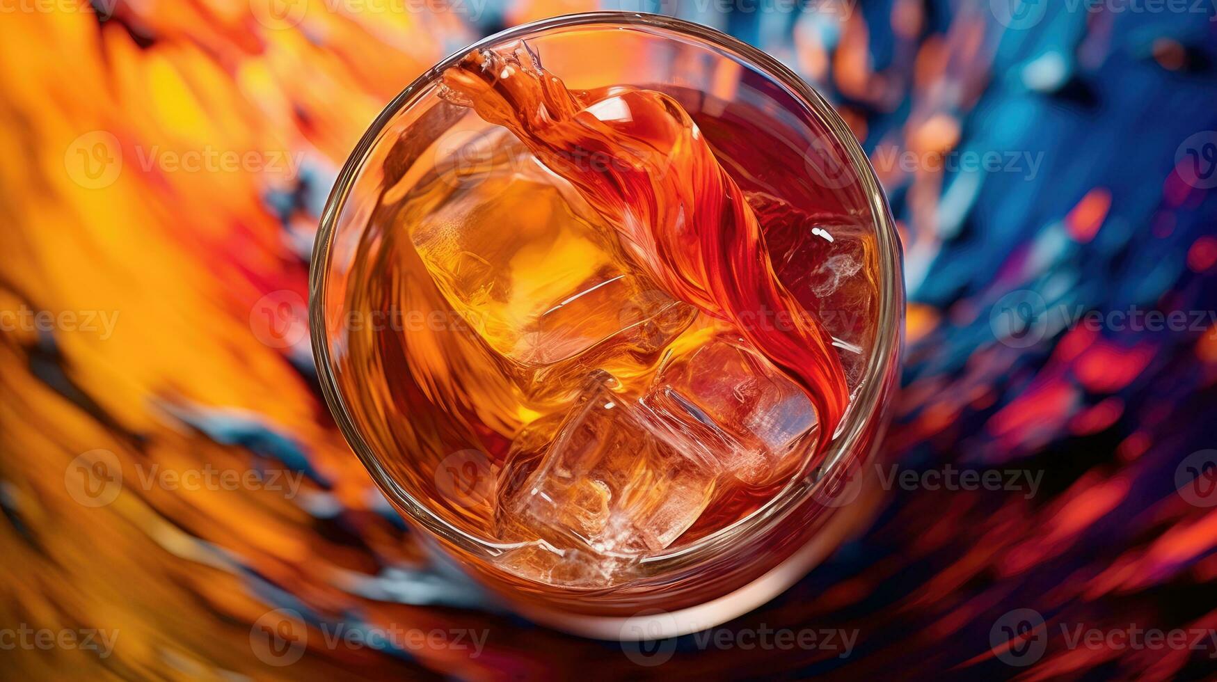 Haut coup de une verre rempli avec une coloré cocktail. génératif ai photo