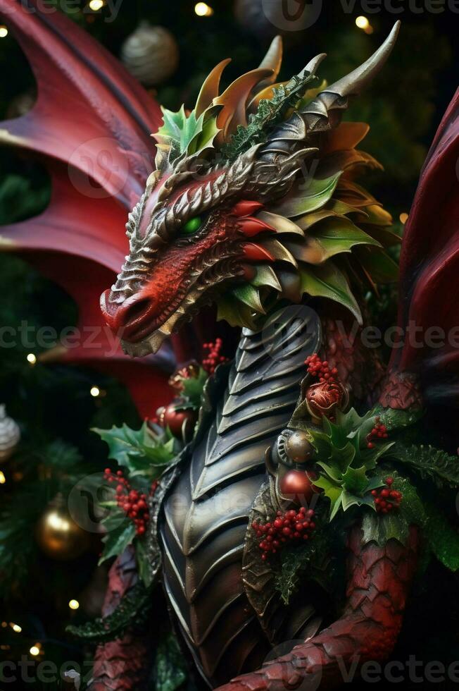 dragon symbole de Nouveau année 2024. coloré dragon ai génératif. photo