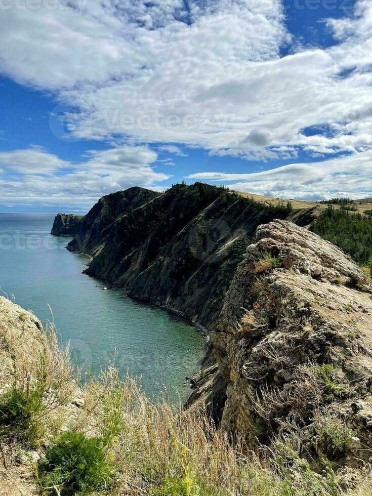 magnifique vue de Lac baïkal, cap khoboy, Olkhon, Russie photo