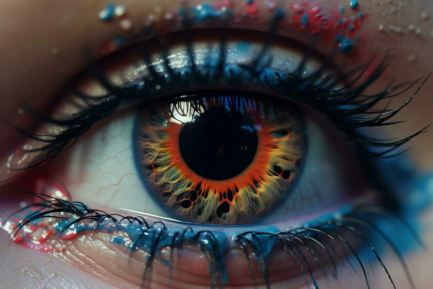 ai génératif proche en haut coup de magnifique yeux photo