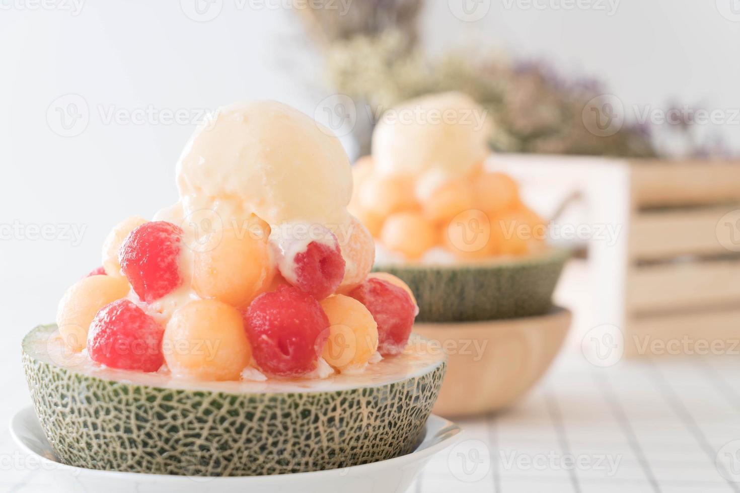 melon glacé bingsu, célèbre glace coréenne photo