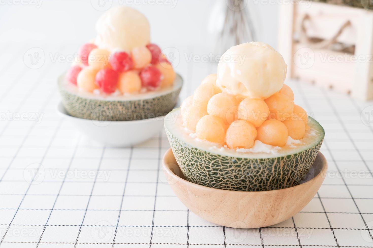 melon glacé bingsu, célèbre glace coréenne photo