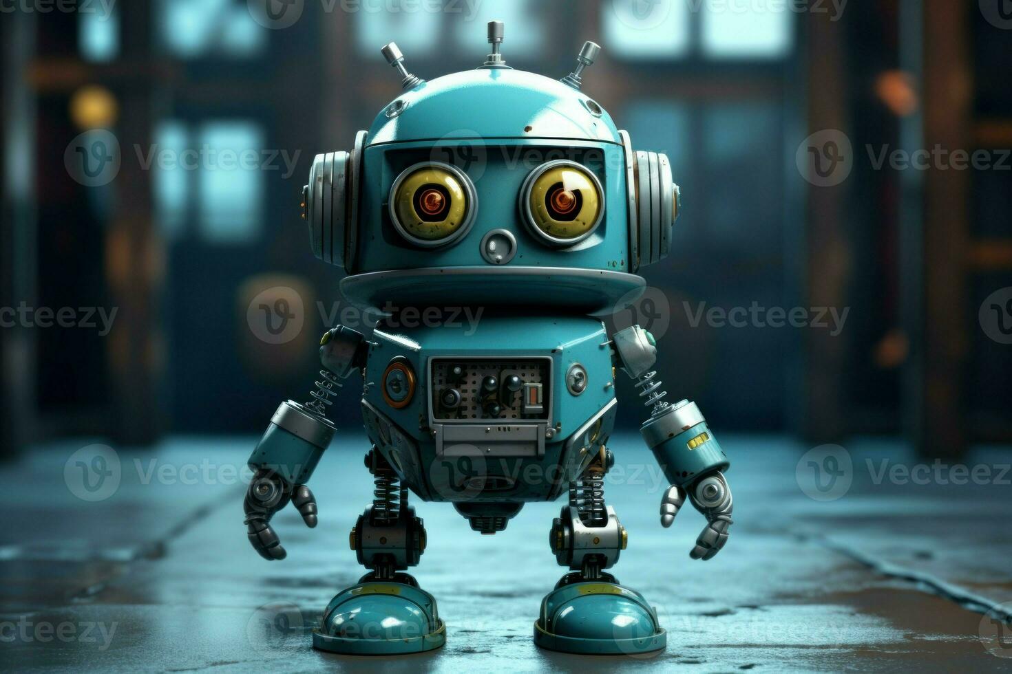 mignonne robot. produire ai photo