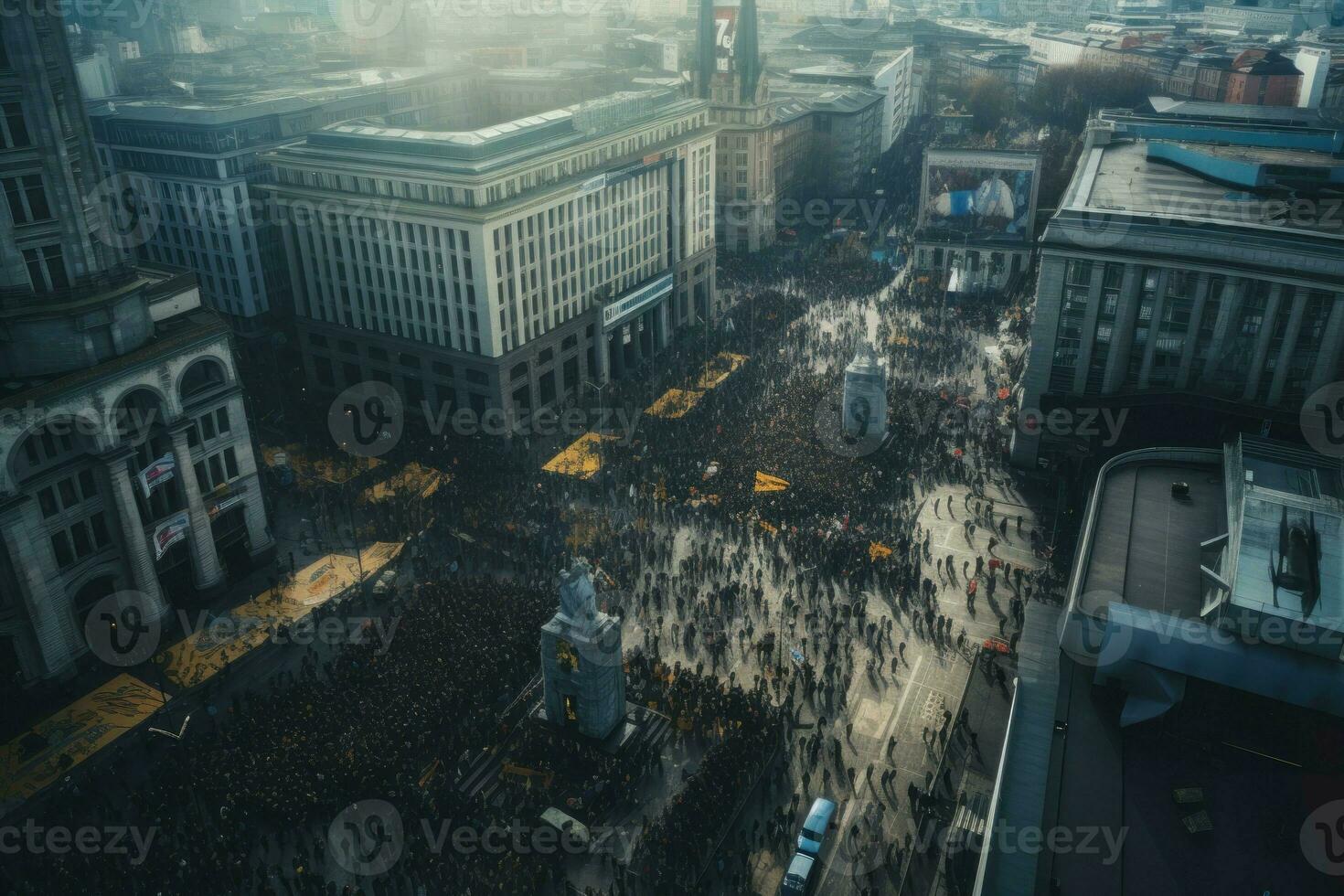 ville manifestation. produire ai photo