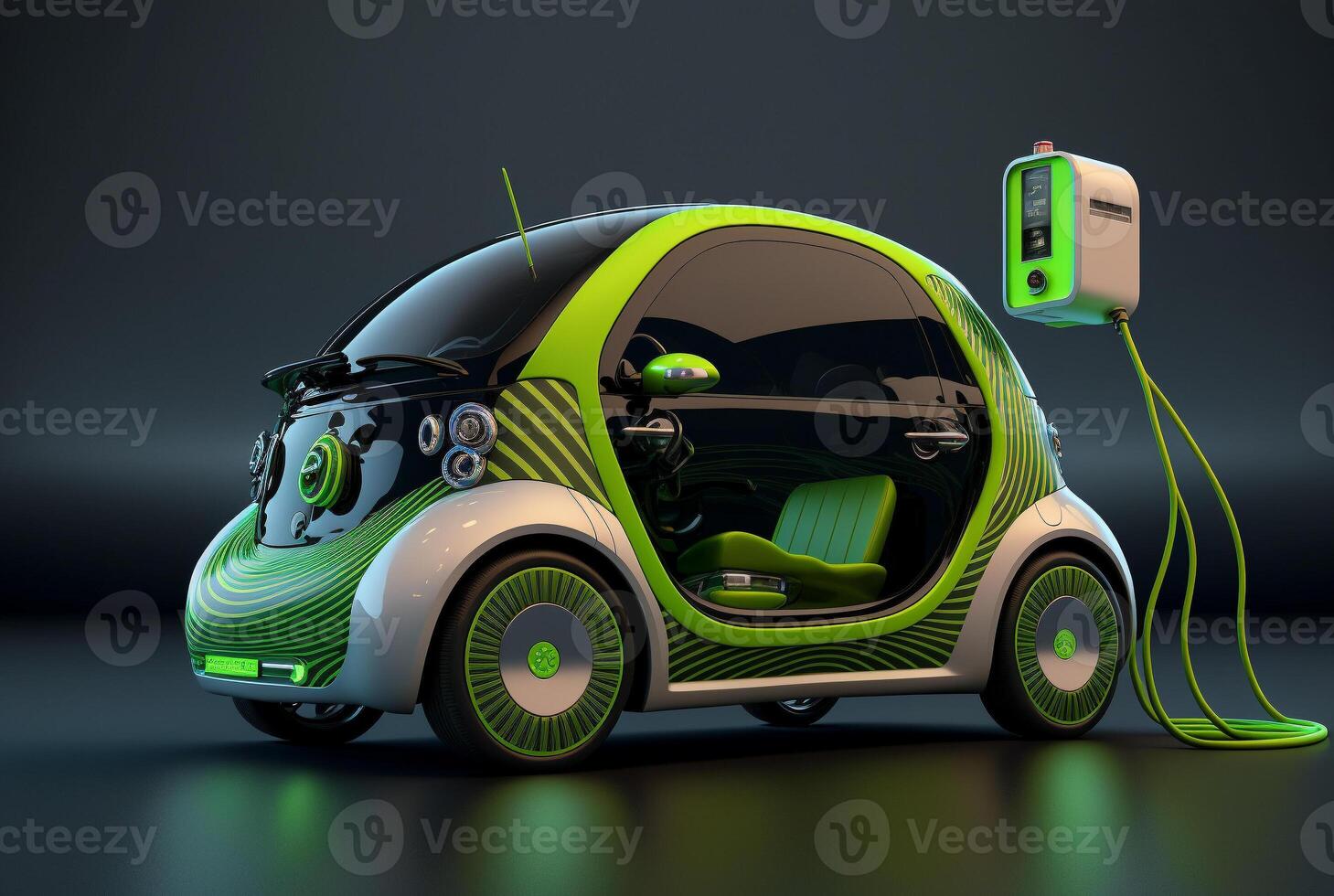 concept de ev chargeur station application graphique de électrique voiture mise en charge. génératif ai. photo