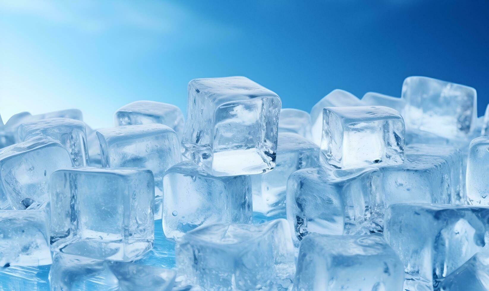 La publicité la glace cube pile arrière-plan, ai génératif photo