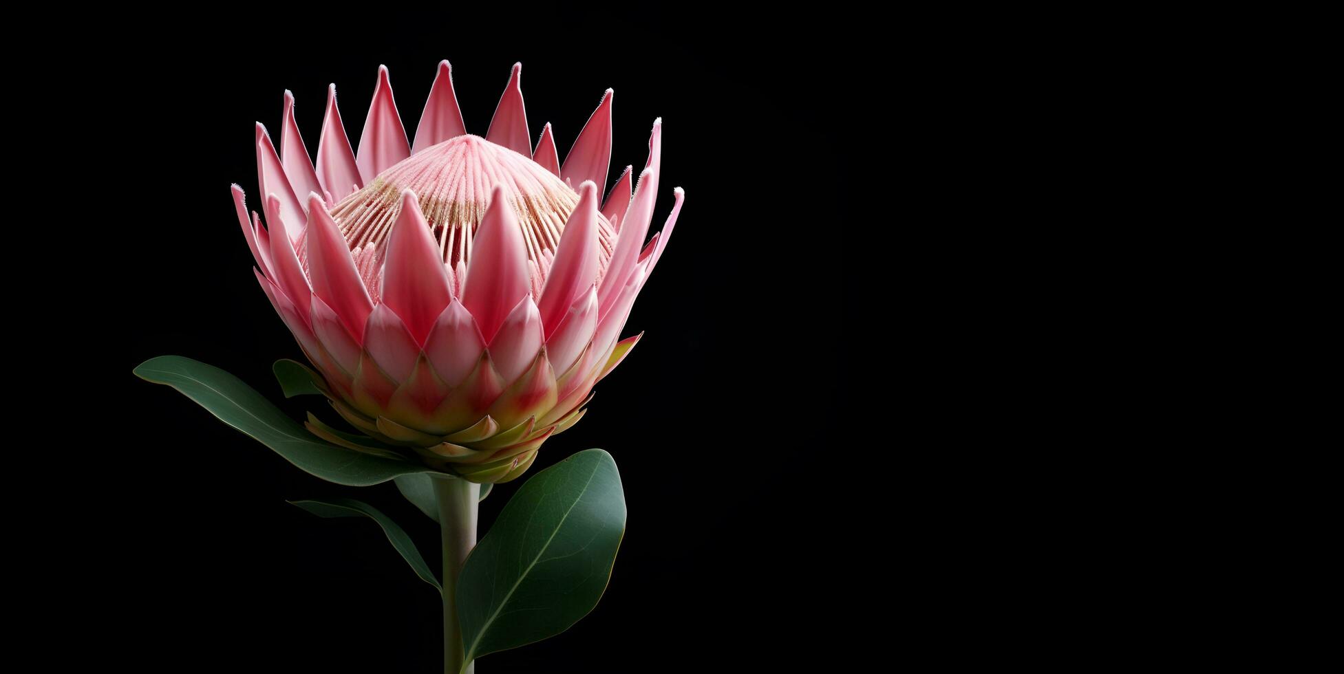 magnifique protea fleur macro Vide espace, ai génératif photo